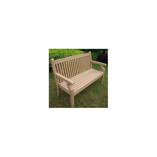 2 Seater Wood Effect Garden Bench - Teak Finish
