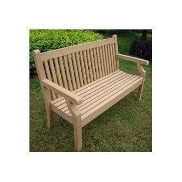 2 Seater Wood Effect Garden Bench - Teak Finish
