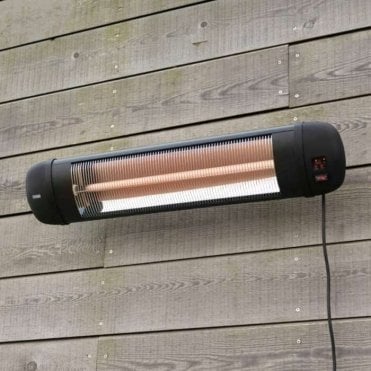 2kW IPX4 Wall Mounted Adjustable Quartz Bulb Electric Infrared Heater with Remote Control by Heatlab