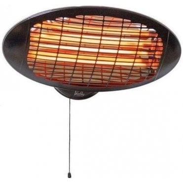2kW IPX4 Wall Mounted Quartz Bulb Electric Heater