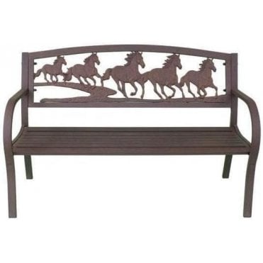 Cast-Iron Bench with Horse Design