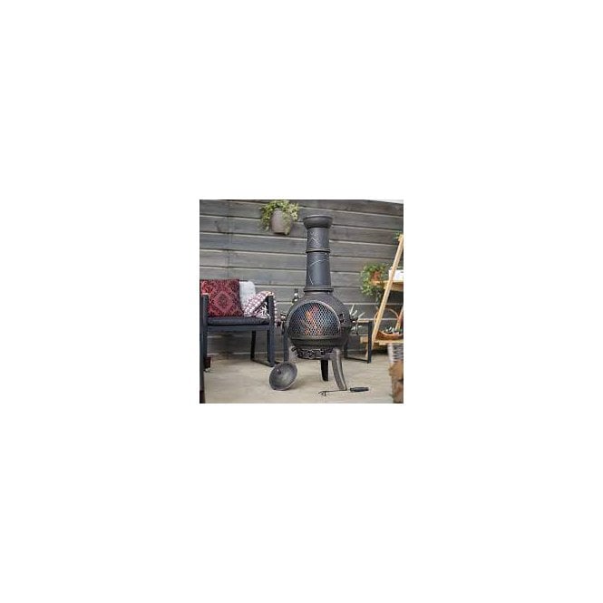 Cast Iron Medium Chiminea (Black) - H110cm x W50cm