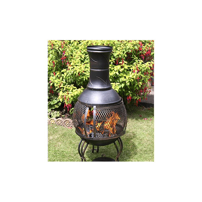 Chiminea Medium Steel Bronze Effect Patio Heater