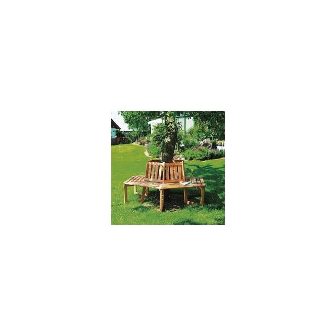 Circular Tree Seat - Solid Treated Wood Garden Tree Bench