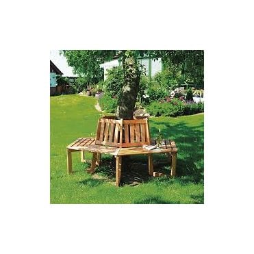 Circular Tree Seat - Solid Treated Wood Garden Tree Bench