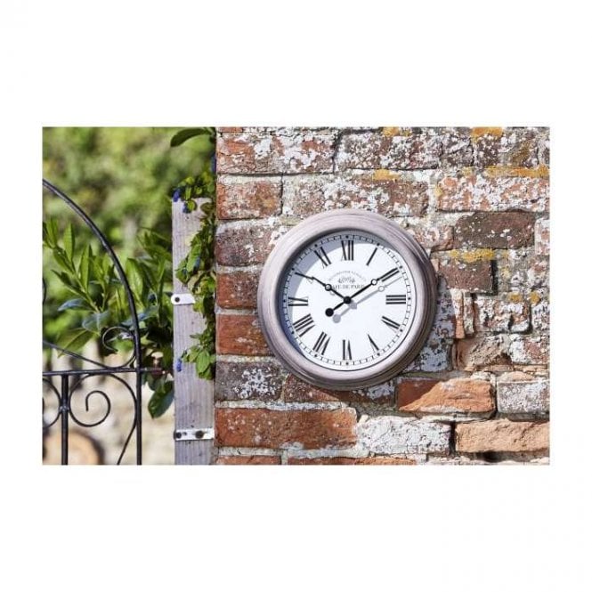 Garden Clock Biarritz Grey 12"