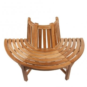 Half Round Teak Tree Bench