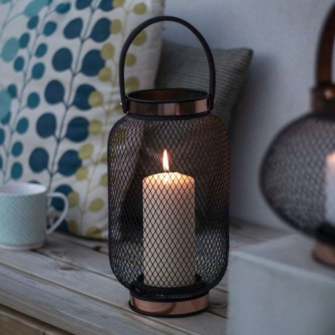 Large Black Mesh Zora Lantern H29cm