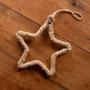 Rope Christmas Star 25cm Battery Operated
