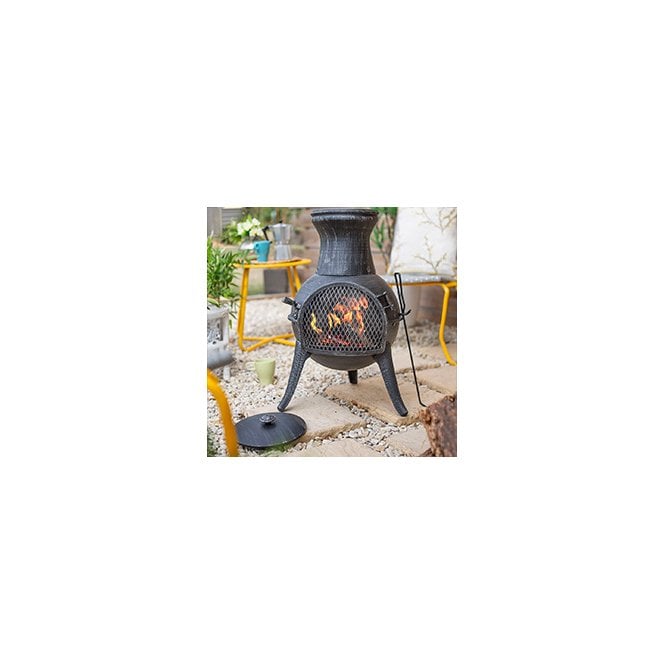 Steel Squat Pewter Effect Chiminea