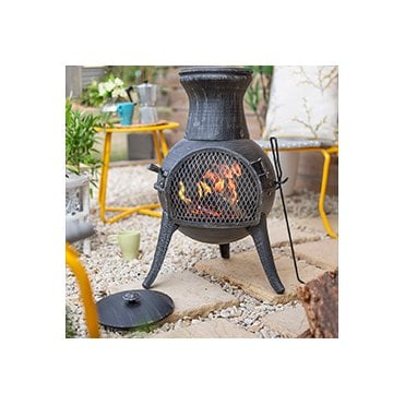 Steel Squat Pewter Effect Chiminea