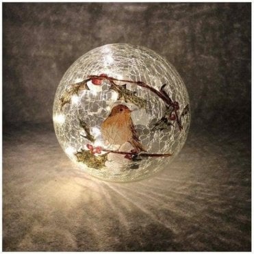 White Crackle Effect Robin Ball - Currently Out of Stock