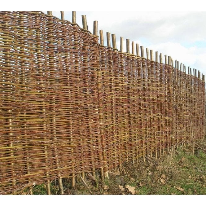 Willow Hurdle Fence Panel 1.82m x 1.82m (6ft x 6ft) - Handwoven