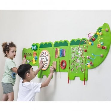 Wooden Activity Wall Panel Toy Mega Crocodile Design Sensory Busy Board – 1870mm