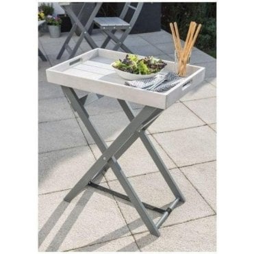Wooden Folding Butler Tray in Grey