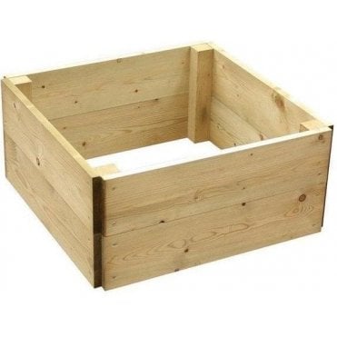 Wooden Timber Raised Square Grow Bed 2-Tier